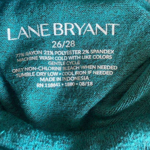 Lane Bryant Plus Size Teal Lightweight Knit Top – Stretchy Short Sleeve Blouse - Picture 3 of 4